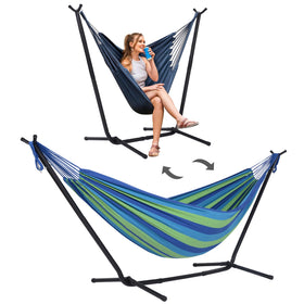 SUNCREAT 2-in-1 hammock bed for two outdoors, cozy and durable.