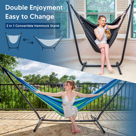 SUNCREAT 2-in-1 hammock chair for comfortable outdoor seating.