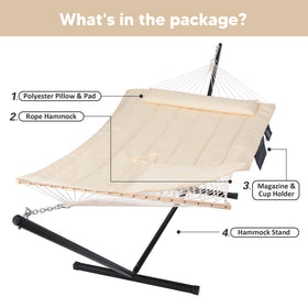SUNCREAT 52inch-hardwood-spreader-bar provides stylish stability for relaxing naps.