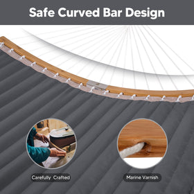 SUNCREAT 55-inch curved spreader bar prevents slips and fosters a stable nap.