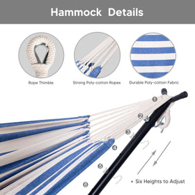 SUNCREAT blue and white stripe fabric adds vibrant outdoor style