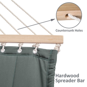 SUNCREAT double hammock bed 78.7 by 55.1 inches for two-person comfort.