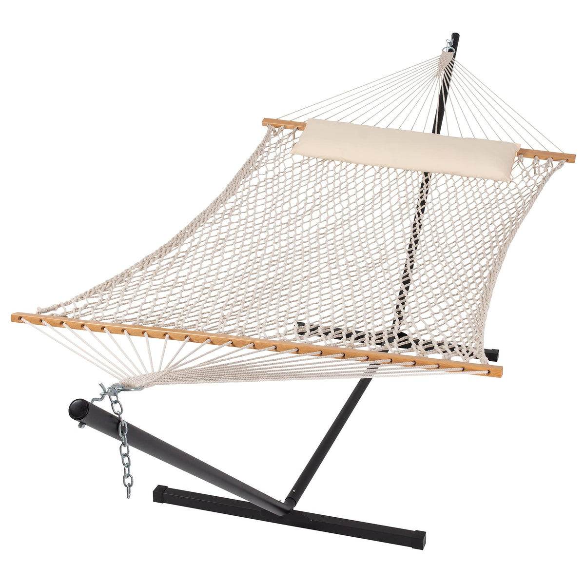 SUNCREAT double outdoor hammock bed weave for spacious comfort and balanced support.