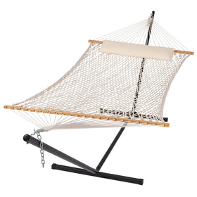 SUNCREAT double outdoor hammock bed weave for spacious comfort and balanced support.