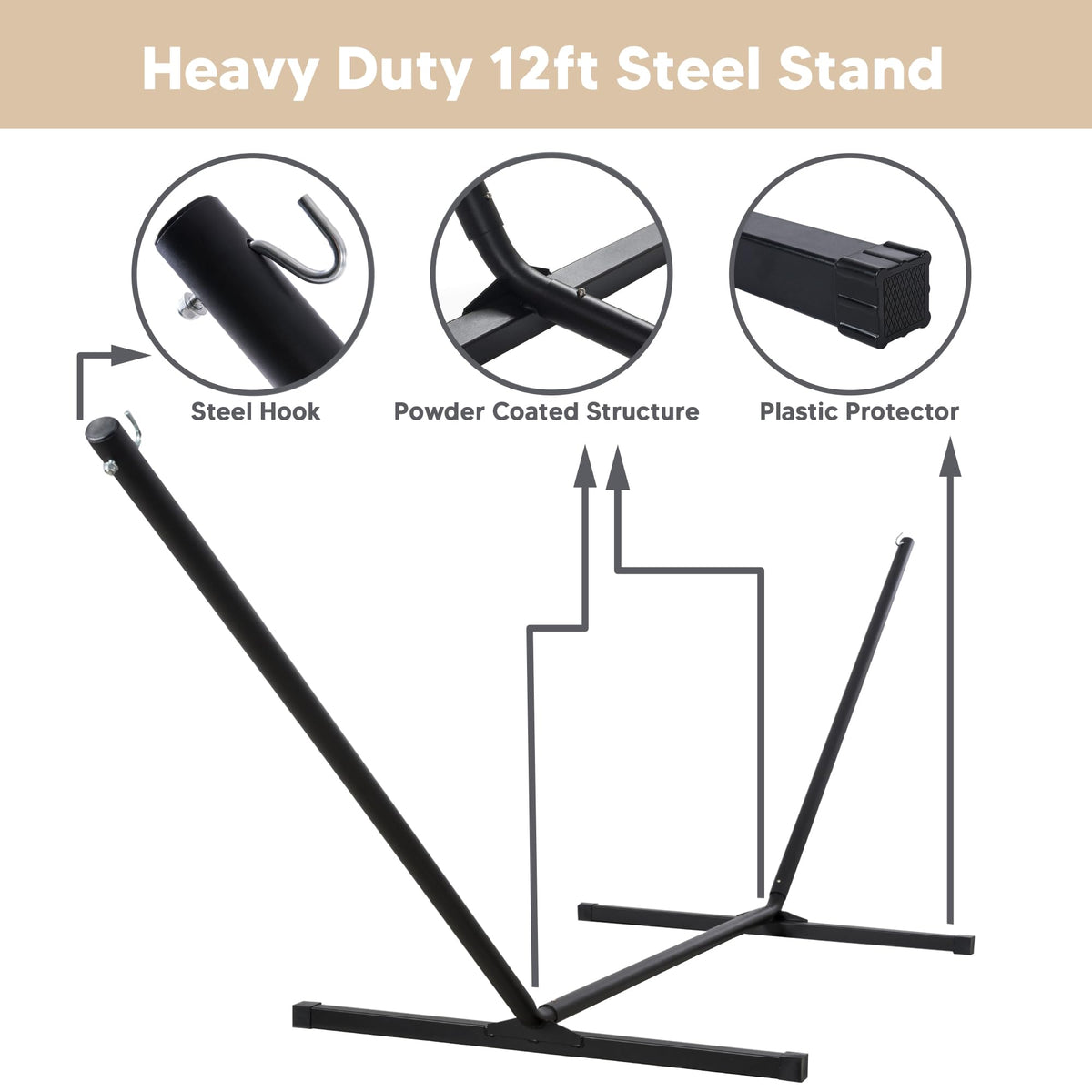 SUNCREAT easy-tool-free-assembly makes setup quick and simple.