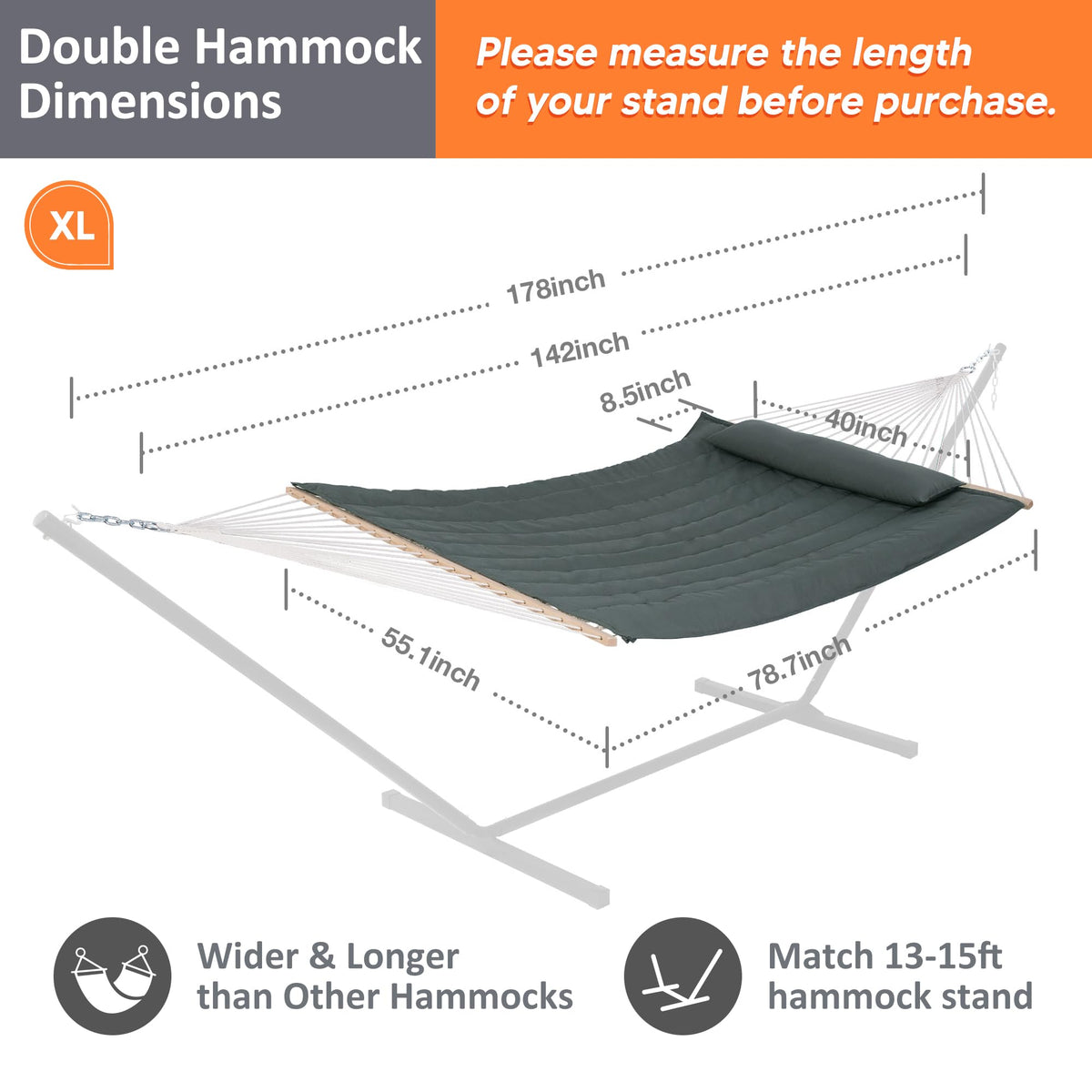 SUNCREAT heavy-duty design supports up to 475 pounds for family use.