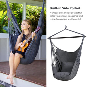 SUNCREAT hammock chair large fabric area 59x47 inches for full body comfort