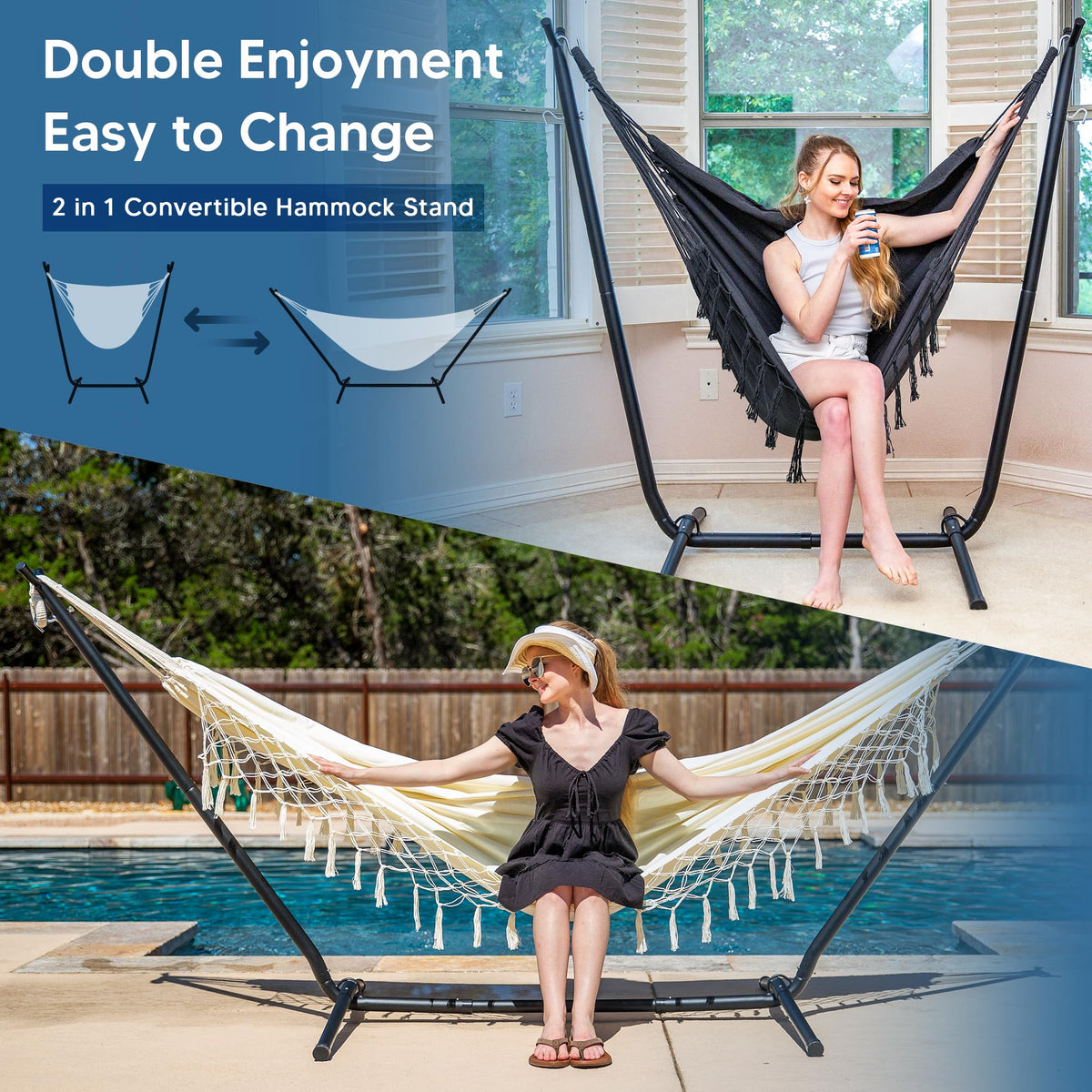 SUNCREAT large hammock chair providing spacious outdoor seating