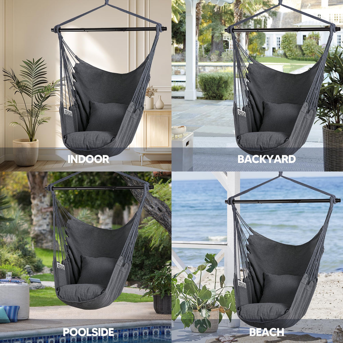 SUNCREAT carry bag makes this hammock chair portable for storage or travel