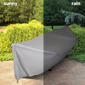 SUNCREAT hammock cover's gray color blends with any outdoor space.