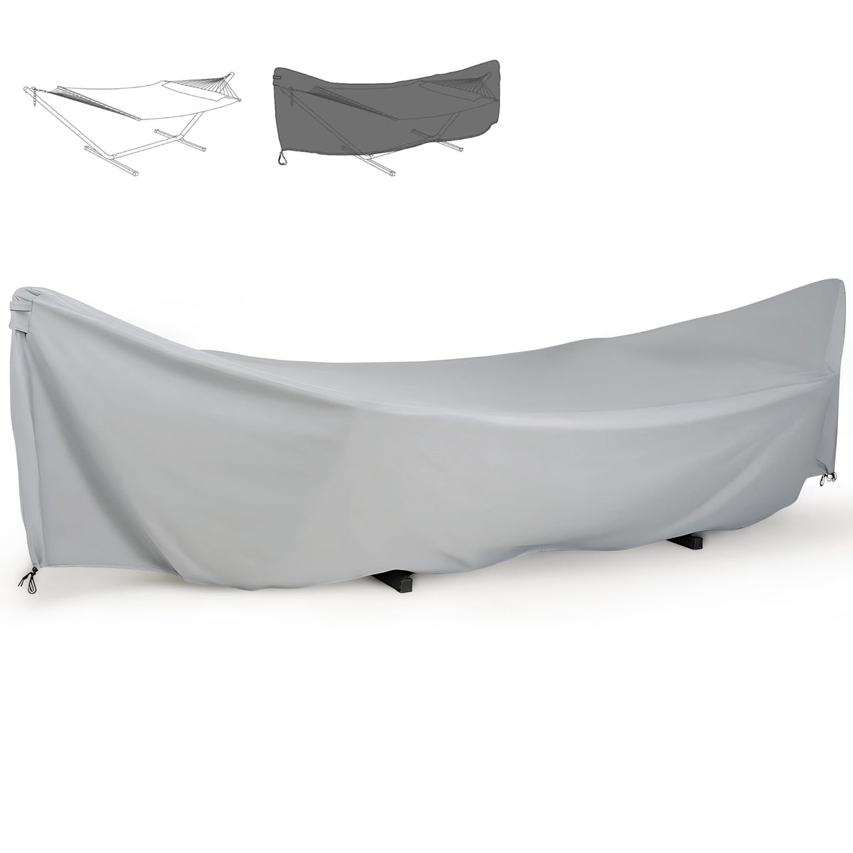 SUNCREAT hammock cover protects your 11-12 ft hammock from rain and dirt.