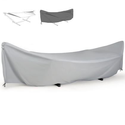 SUNCREAT hammock cover protects your 11-12 ft hammock from rain and dirt.