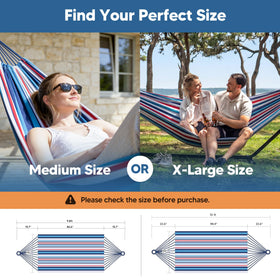 Suncreat hammock dimensions: total length 144 inches and bed 98 by 59 inches for space.