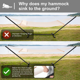 SUNCREAT hammock dimensions 146 by 55 inches for shared seating.