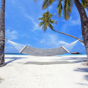 SUNCREAT hammock installed indoors showing versatile use
