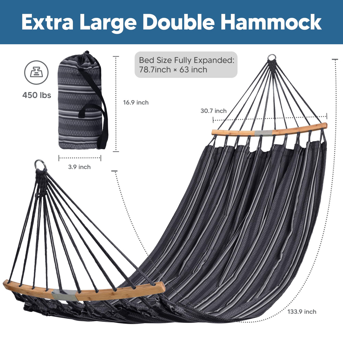Suncreat Hammock ready for outdoor use from patio to beach