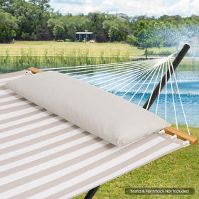 SUNCREAT hammock pillow with ties secures firmly on your hammock