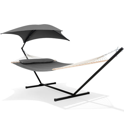 Suncreat hammock standing with canopy offers portable outdoor shade and comfort
