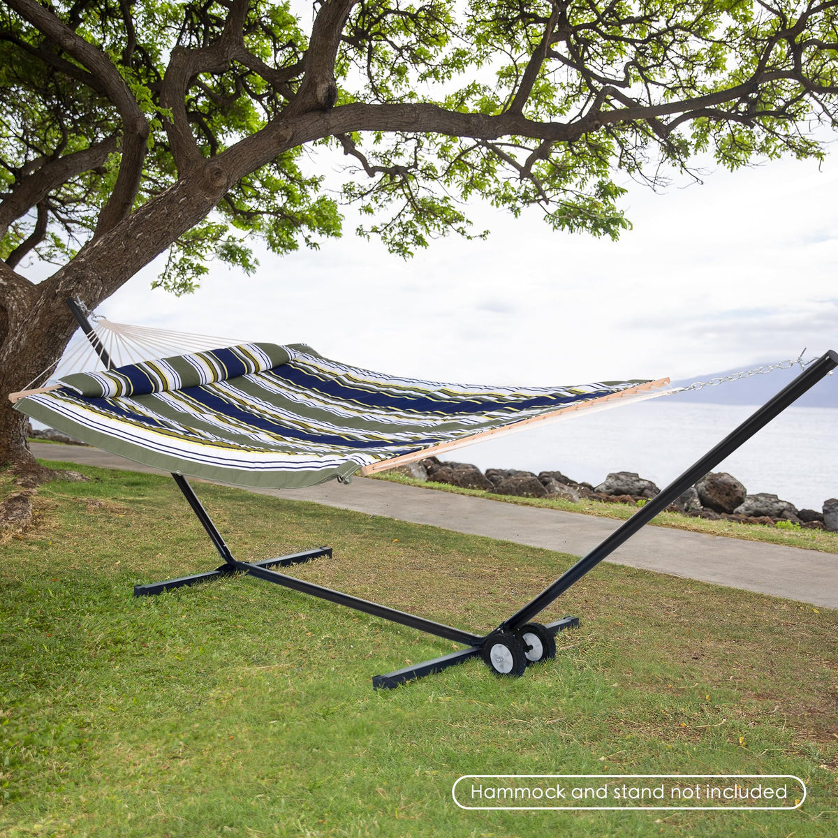SUNCREAT hammock wheel kit bottom view highlights compact, portable design for travel.