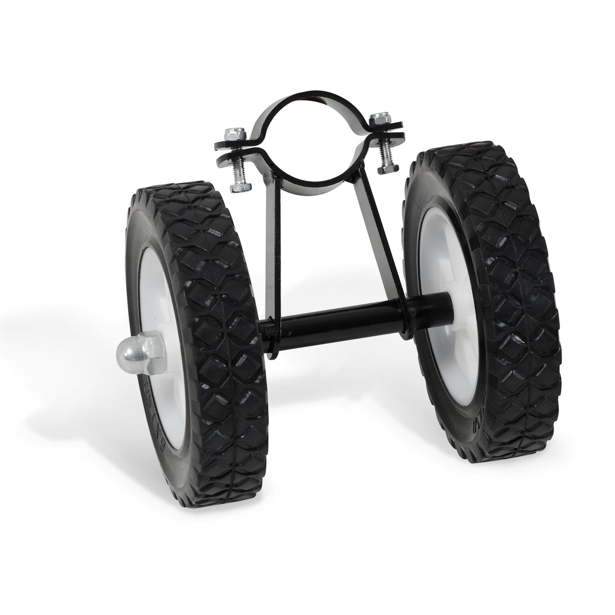 SUNCREAT hammock wheel kit front view for easy relocation of your stand outdoors.