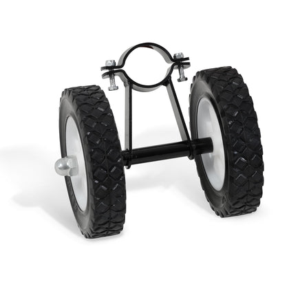 SUNCREAT hammock wheel kit front view for easy relocation of your stand outdoors.