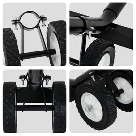 SUNCREAT hammock wheel kit on grass avoids scratches while moving the hammock.