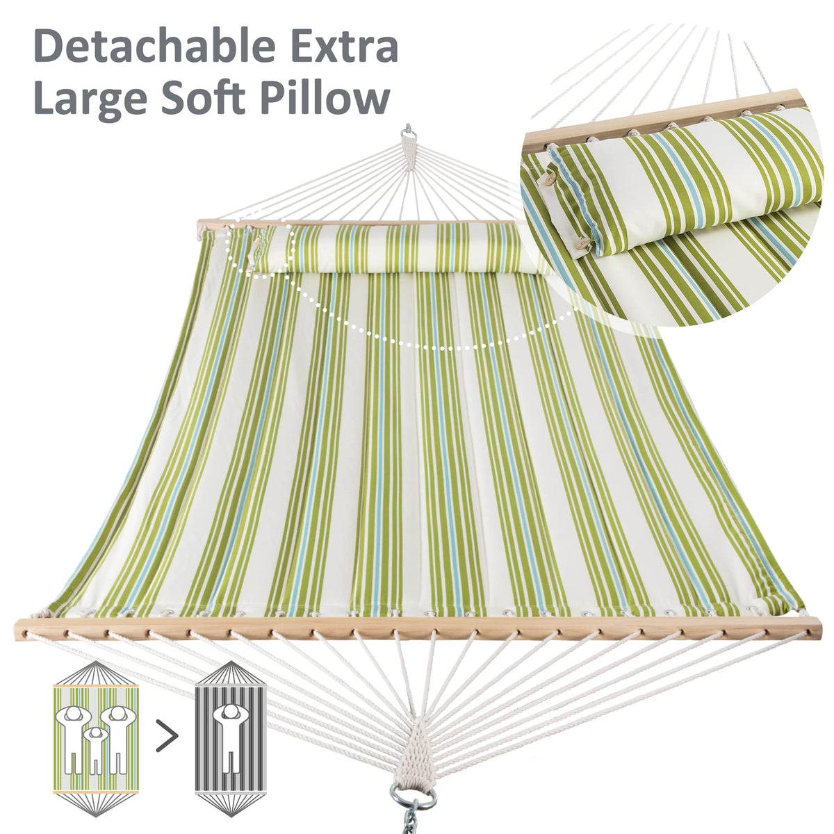 Suncreat 55-inch hardwood spreader bar provides stable, stylish support.