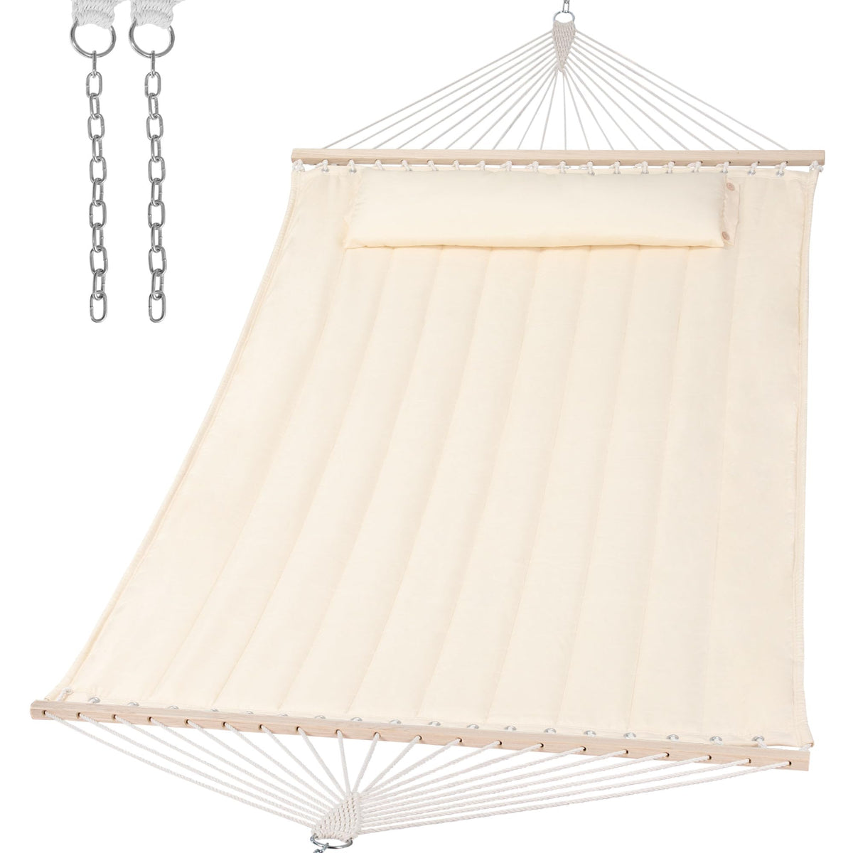 SUNCREAT replacement hammock for stand in navy, two-person setup outdoors
