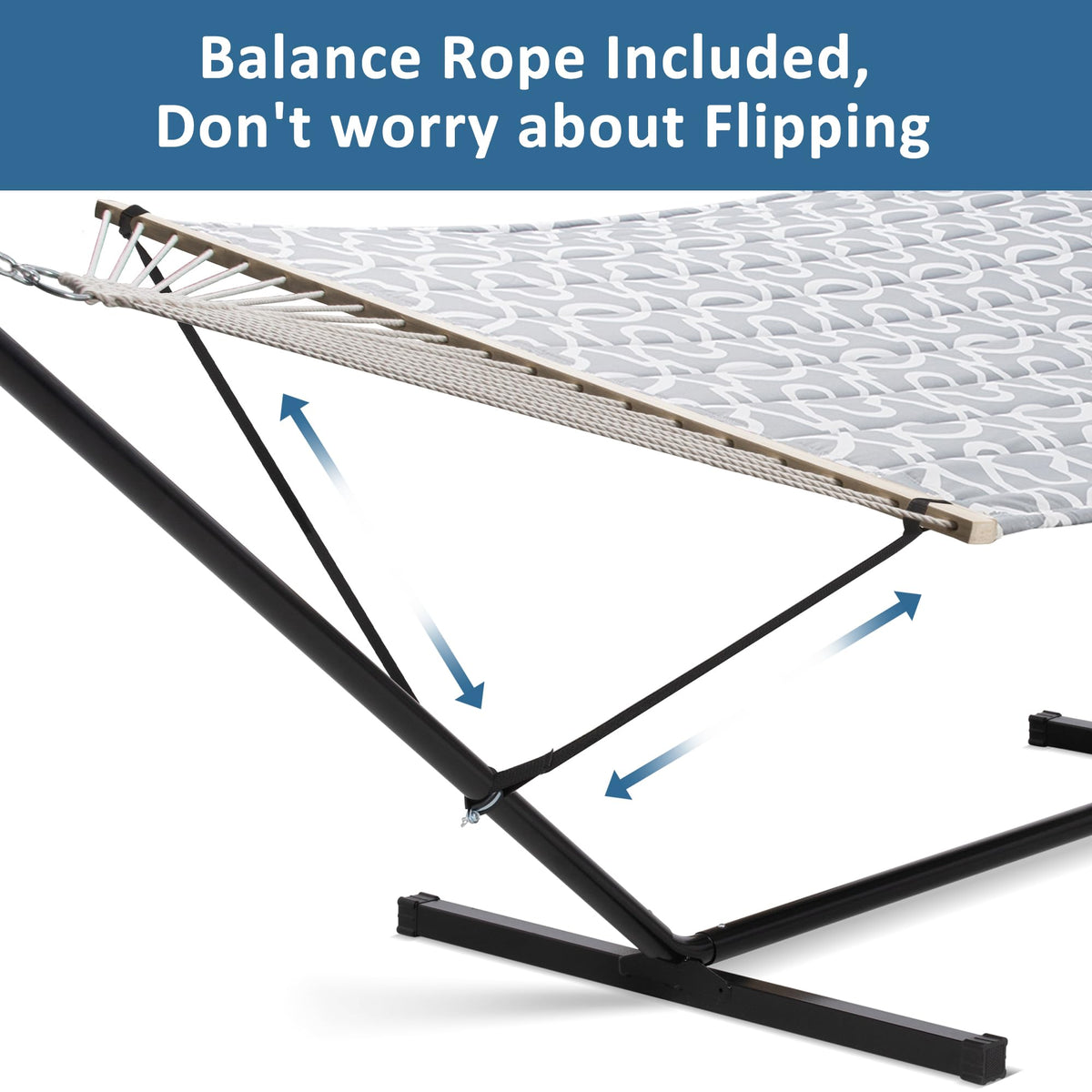 SUNCREAT hardwood spreader bar detail emphasizes stability and stylish design.