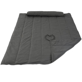 SUNCREAT hammock pad folded compact for easy transport and storage.