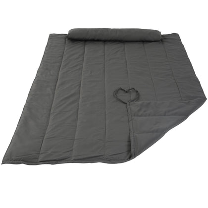 SUNCREAT hammock pad folded compact for easy transport and storage.