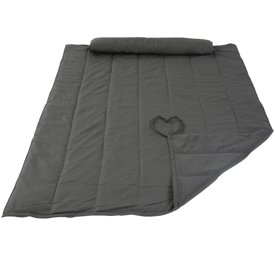 SUNCREAT hammock pad folded compact for easy transport and storage.