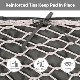 SUNCREAT quilted fabric close-up showing two-layer padding for cozy outdoor comfort.
