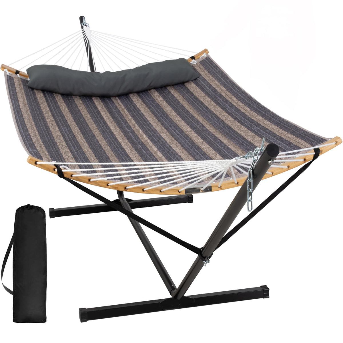 SUNCREAT outdoor hammock with stand included for quick setup and portable lounging