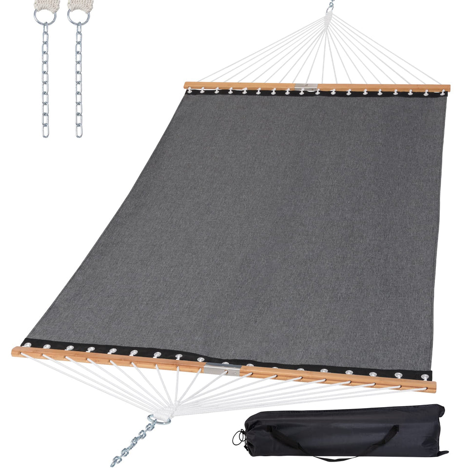 SUNCREAT portable double hammock setup for quick outdoor lounging