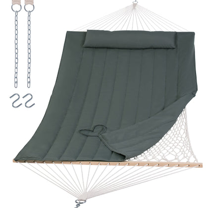 SUNCREAT portable double rope hammock pad for cozy outdoor lounging.
