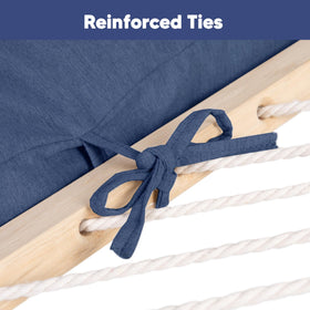 SUNCREAT hammock pillow with reinforced ties stays in place.