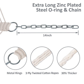 SUNCREAT O-ring rope connection highlights secure rope and chain attachment.