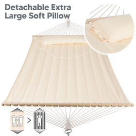 SUNCREAT two-person hammock bed measures 78.7 by 55.1 inches