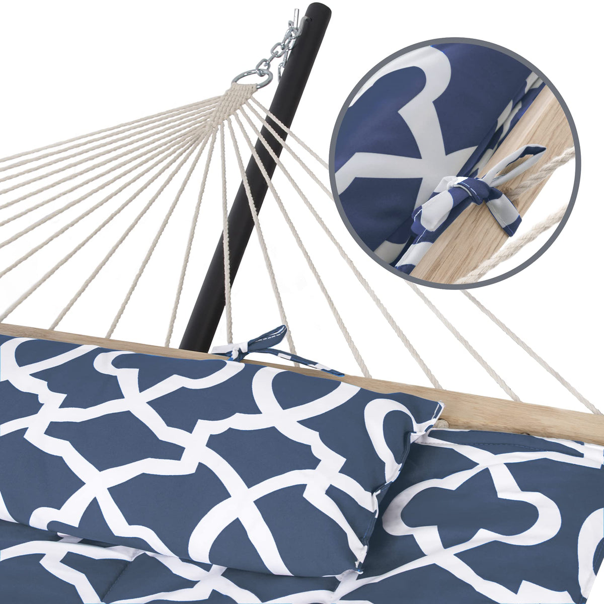 Suncreat upgraded 30% thicker ropes for comfortable support.