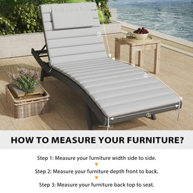 Sundale Outdoor 72x21 inch cushions fit most patio loungers