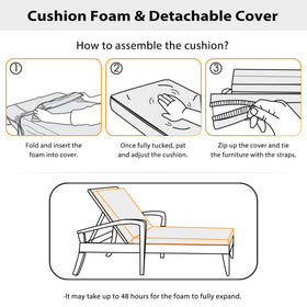 Sundale Outdoor adjustable straps keep the cushion secured on windy days.