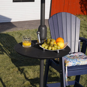 Sundale Outdoor adjustable umbrella table close-up, maintenance-free plastic resists wear