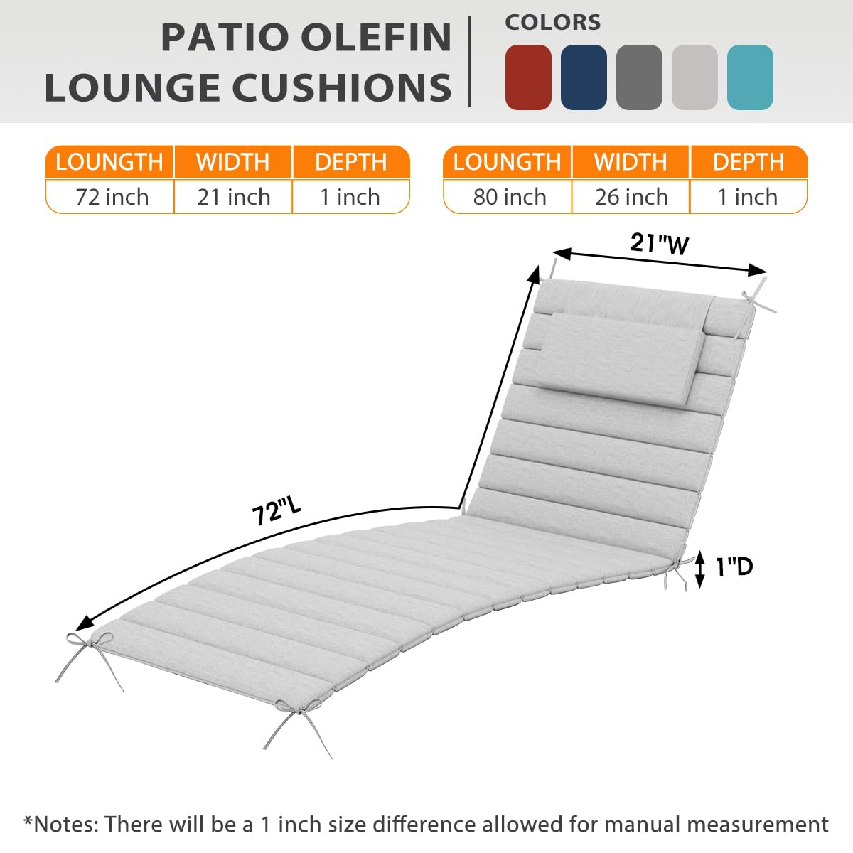 Sundale Outdoor headrest cushion adds extra support for sunbathing and lounging