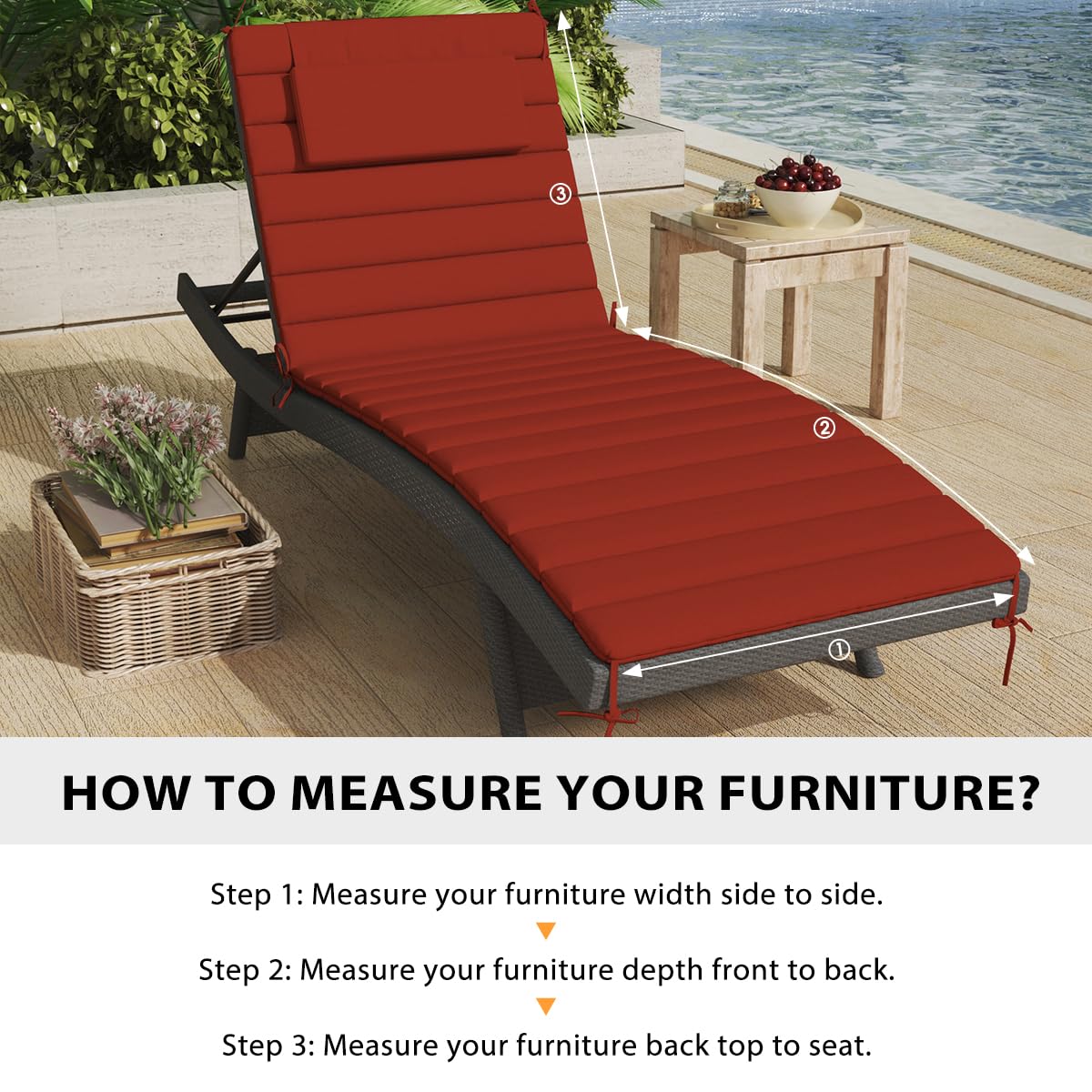 High-resilience foam core inside Sundale Outdoor cushion for lasting support