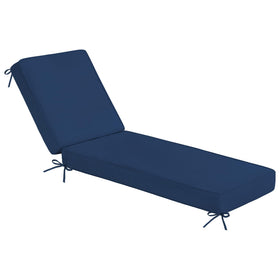 Sundale Outdoor Olefin chaise cushion in dark blue ready for patio lounging.