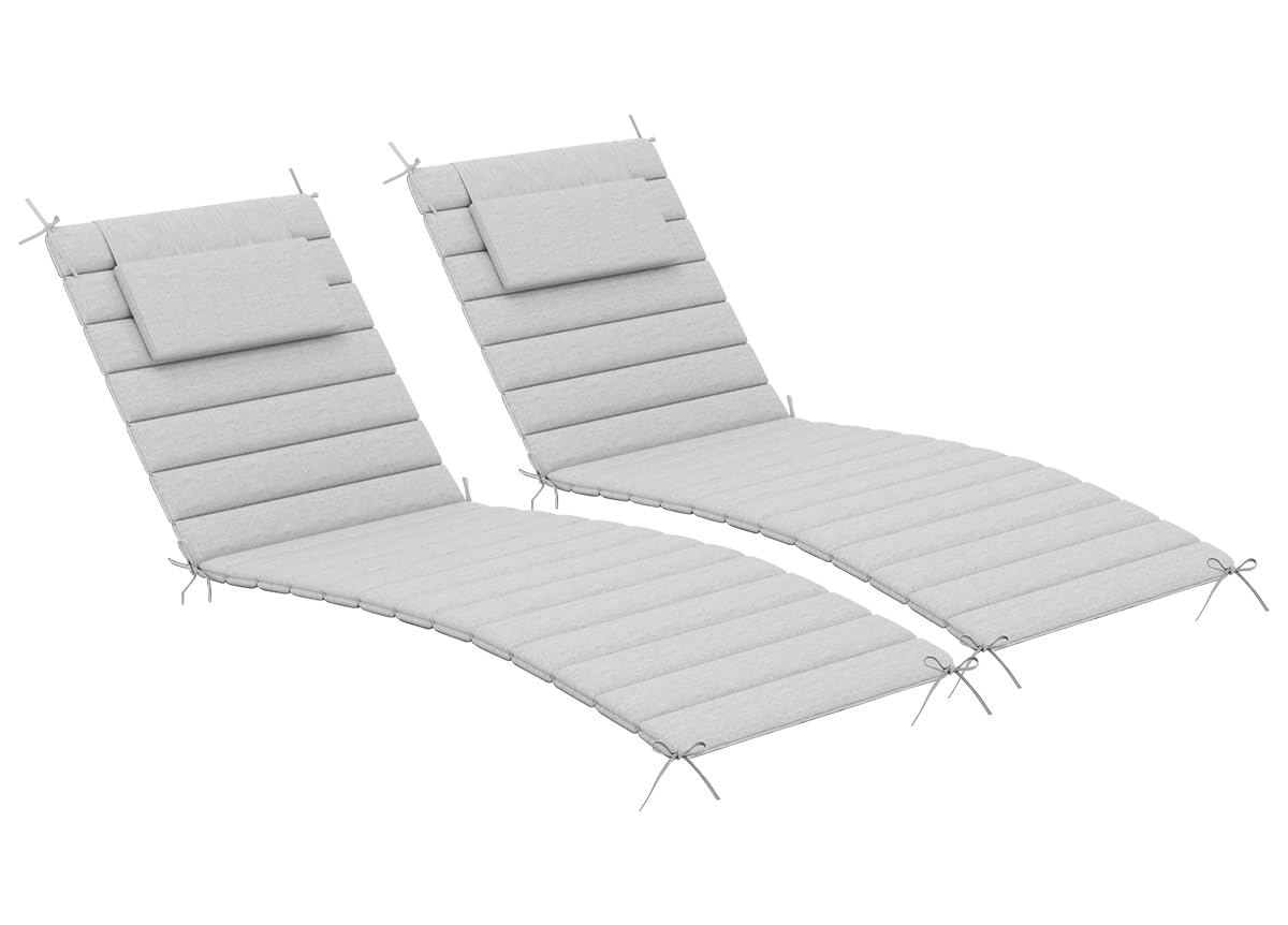 Sundale Outdoor olefin quilted lounge cushion set 2 offers durable, water-resistant comfort for patios