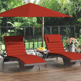 Outdoor patio setup featuring Sundale Outdoor red cushions