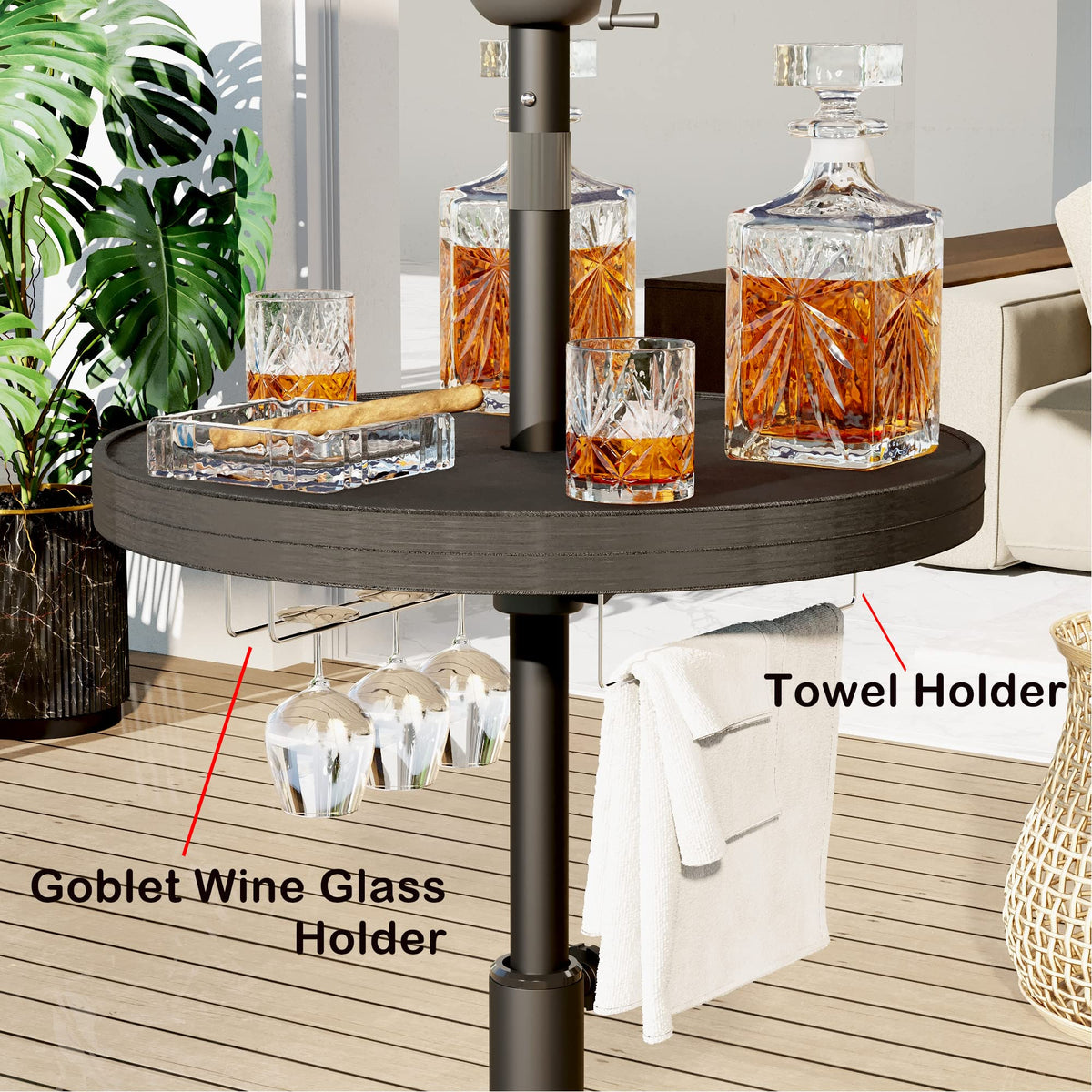 Sundale Outdoor towel rack feature keeps beach gear within reach
