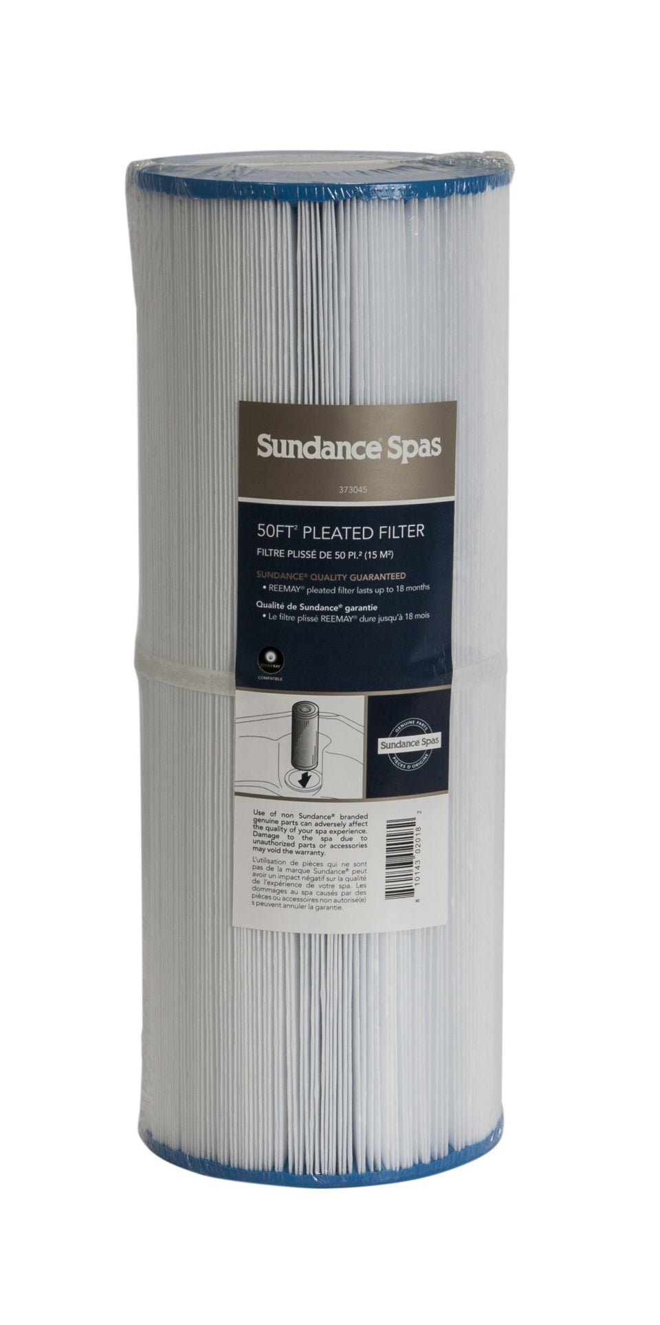 Sundance Spas 50ft pleated filter design for clear water and easy maintenance.